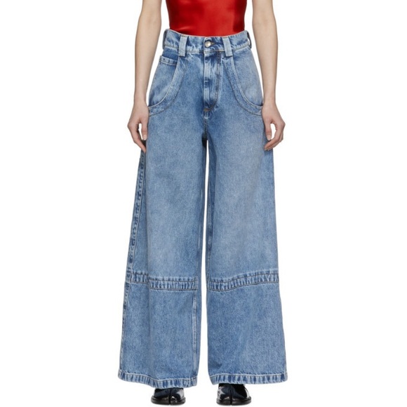 Maison Martin Margiela Denim - Maison Martin Margiela Light Blue Wide-Leg Jeans
